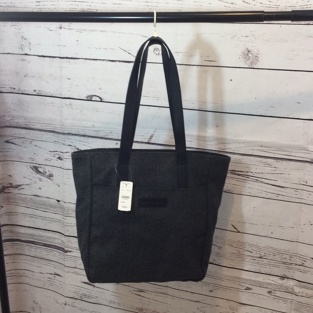 Brooks Brothers Wool And Leather Tote Bag - Picture 2 of 5